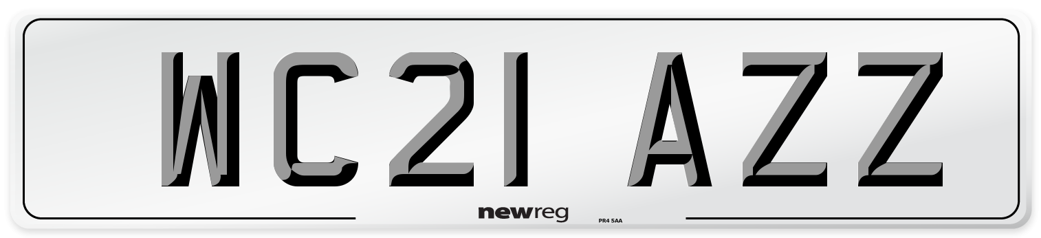 WC21 AZZ Number Plate from New Reg